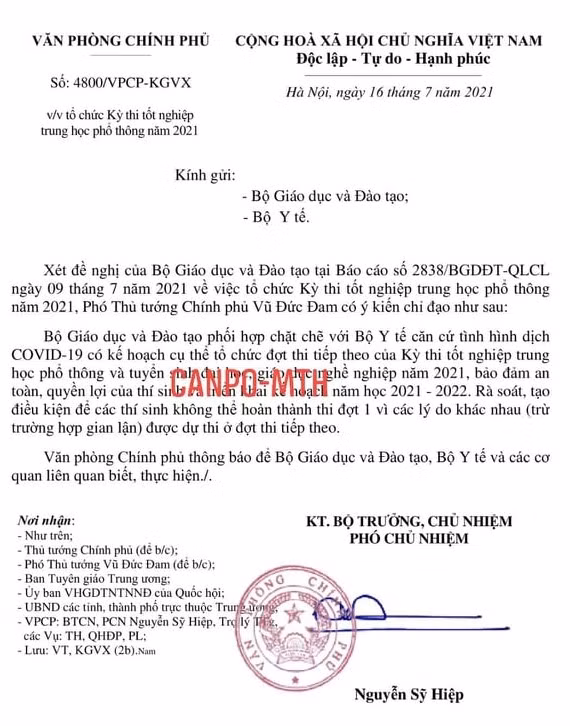 Phó Thủ tướng chỉ đạo rà soát, tạo điều kiện để thí sinh thi tốt nghiệp THPT đợt 2 ảnh 1