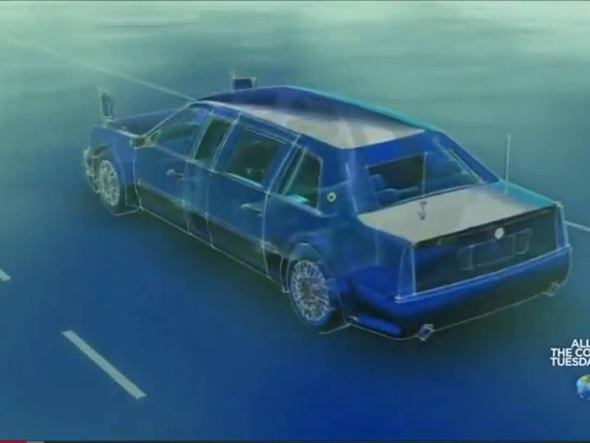 Ngày nay, chiếc xe chở Tổng thống Mỹ đóng kín hoàn toàn để đề phòng trường hợp bị tấn công sinh, hóa học. Ảnh: The Colony Mổ xẻ