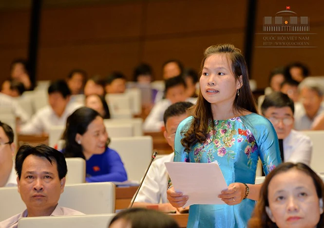 Đại biểu Cao Thị Giang, Đoàn đại biểu Quốc hội tỉnh Quảng Bình. Ảnh: báo Quảng Bình