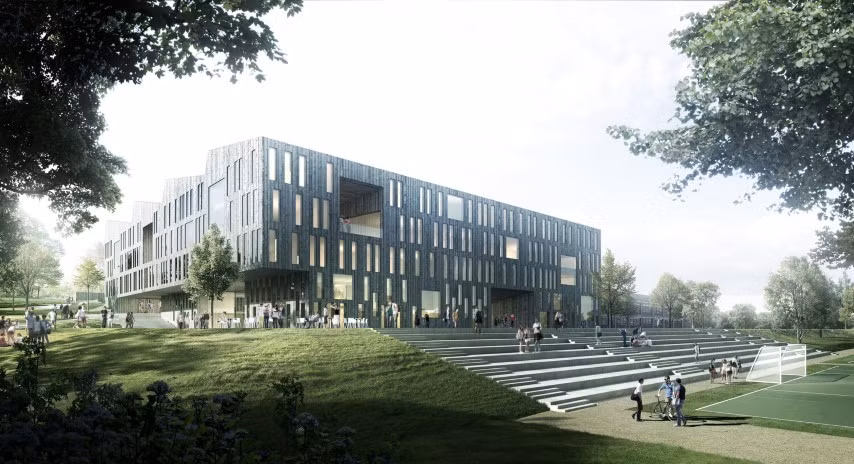 Thiết kế không gian xanh của Trường Trung học Heimdal ở Na Uy.