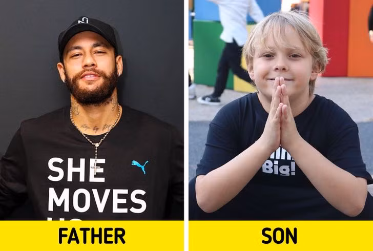 Neymar và con trai Davi Lucca da Silva Santos.