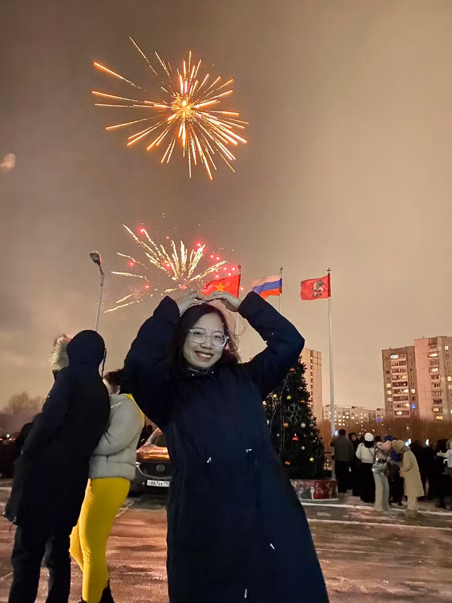 Nguyễn Thị Hà, sinh viên ngành Giáo dục Tiểu học, Trường Đại học Sư phạm Quốc gia Mát-xcơ-va (Liên bang Nga) đã có 4 năm đón Tết xa quê. Ảnh: NVCC