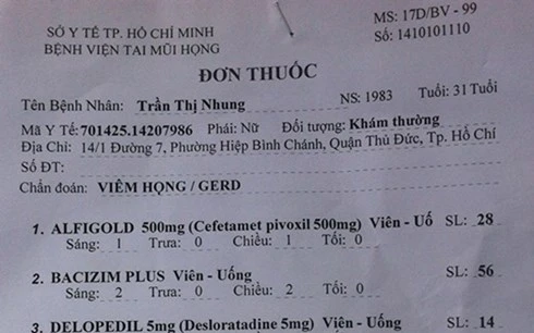 Bệnh nhân viêm mũi, bác sĩ kê toa... loét dạ dày