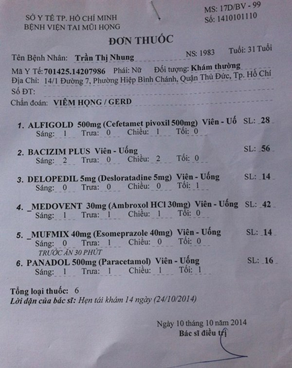 Bệnh nhân viêm mũi, bác sĩ kê toa... loét dạ dày ảnh 1 Bệnh nhân viêm mũi, bác sĩ kê toa... loét dạ dày ảnh 1