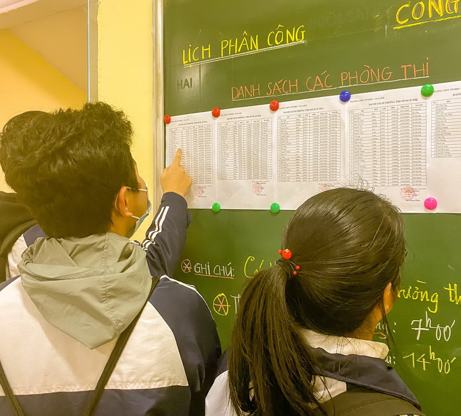 Học sinh Trường THPT Tô Hiệu (huyện Gia Lâm) tham gia kỳ khảo sát chất lượng.