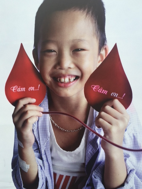 Lời cảm ơn các bệnh nhi gửi đến người hiến máu