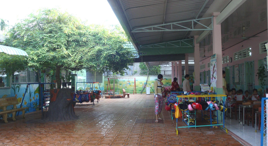 Bằng các chính sách hỗ trợ, nhiều trường mầm non ngoài công lập sớm ổn định việc dạy, học sau đại dịch Covid-19. Ảnh: TG