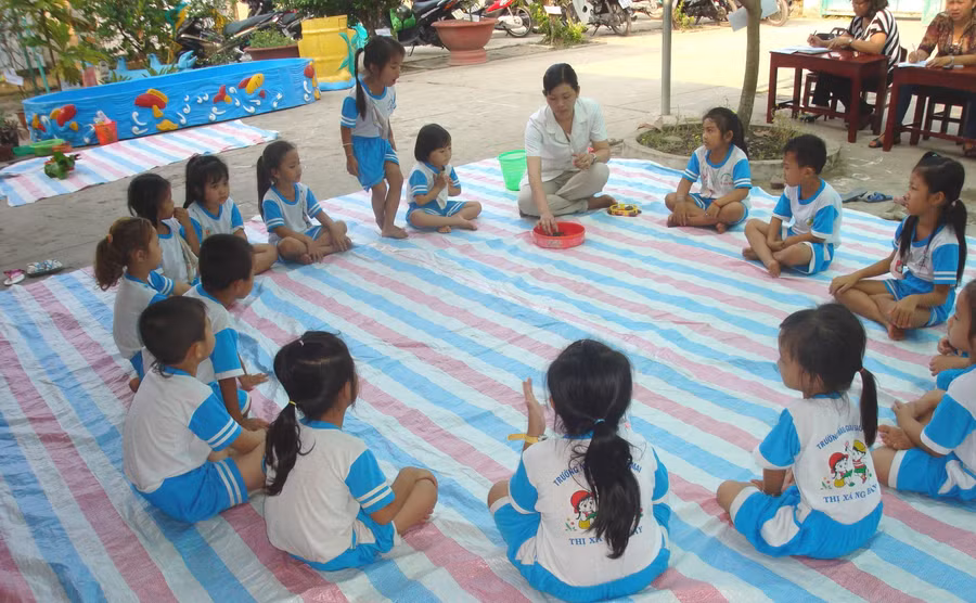 Sau đại dịch Covid-19, các trường học, đặc biệt là trường mầm non ngoài công lập vượt khó để trở lại hoạt động. Ảnh: TG