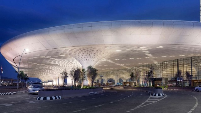 22 kiểu kiến trúc sáng tạo nhất thế giới ảnh 2 Nhà ga T2 sân bay quốc tế Chhatrapati Shivaji (Mumbai, Ấn Độ) có diện tích khoảng 1,22 triệu m2, có sức chứa 40 triệu lượt khách mỗi năm. Công trình này được thiết kế bởi 3 kiến trúc sư Skidmore, Owings và Merrill.