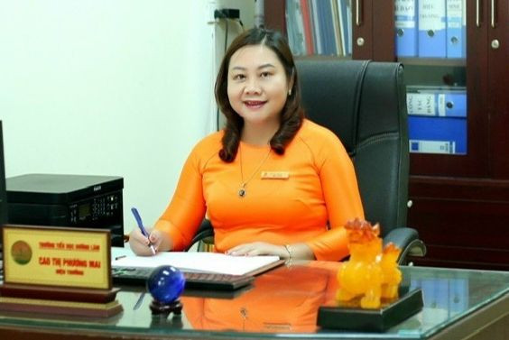 Cô Cao Thị Phương Mai – Hiệu trưởng Trường Tiểu học Đường Lâm. Ảnh: TG