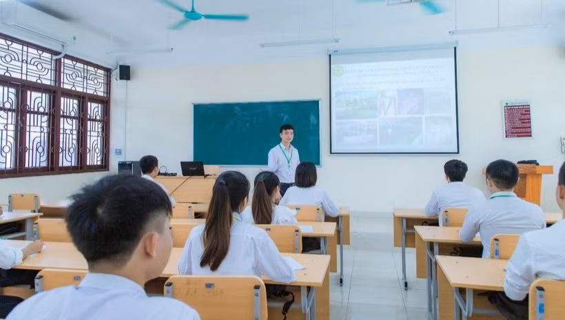 Một lớp học của Học viện Nông nghiệp Việt Nam. Ảnh: NTCC.