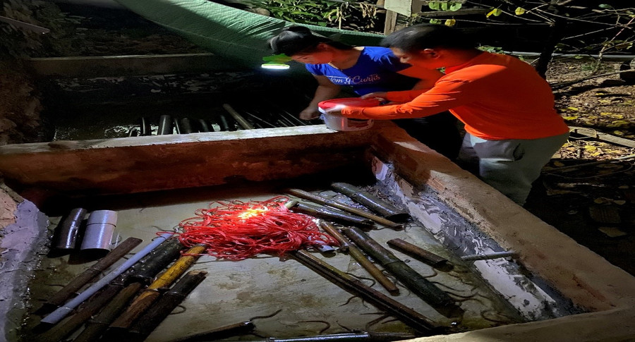 Mô hình nuôi lươn của gia đình chị Thành anh Trung từ nguồn vốn tín dụng cho vay người chấp hành xong án phạt tù. Mô hình nuôi lươn của gia đình chị Thành anh Trung từ nguồn vốn tín dụng cho vay người chấp hành xong án phạt tù.