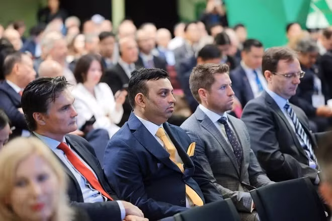 Đại diện các doanh nghiệp Australia tham dự Diễn đàn Doanh nghiệp Việt Nam-Australia. (Ảnh: Dương Giang/TTXVN)