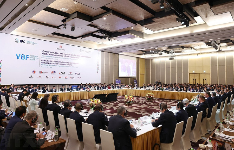 Diễn đàn doanh nghiệp Việt Nam thường niên. (Ảnh: Dương Giang/TTXVN) Diễn đàn doanh nghiệp Việt Nam thường niên. (Ảnh: Dương Giang/TTXVN)