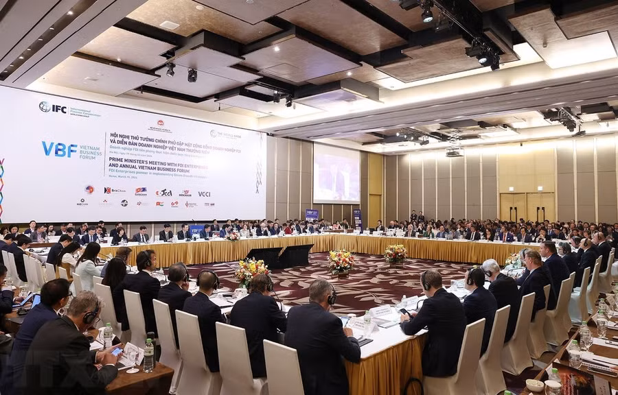 Diễn đàn doanh nghiệp Việt Nam thường niên. (Ảnh: Dương Giang/TTXVN) Diễn đàn doanh nghiệp Việt Nam thường niên. (Ảnh: Dương Giang/TTXVN)