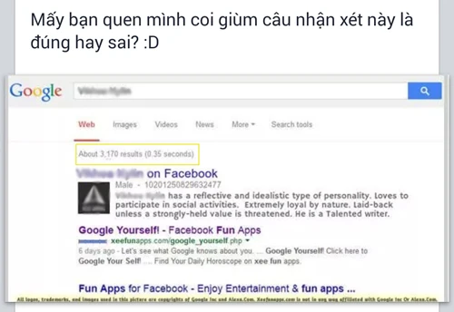 Người dùng Facebook tò mò với trò "đoán tính cách qua Google"