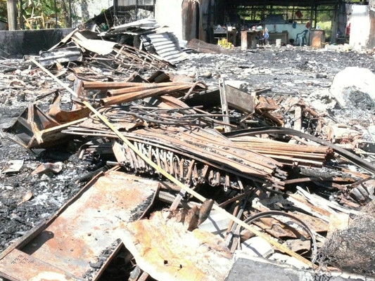 Hiện trường vụ cháy xảy ra ngày 10/4