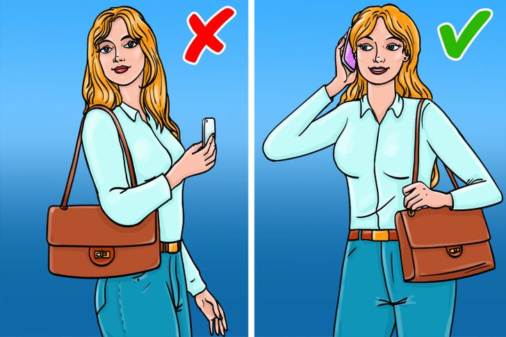 Bạn nên để túi xách bên tay trái thay vì thay phải.