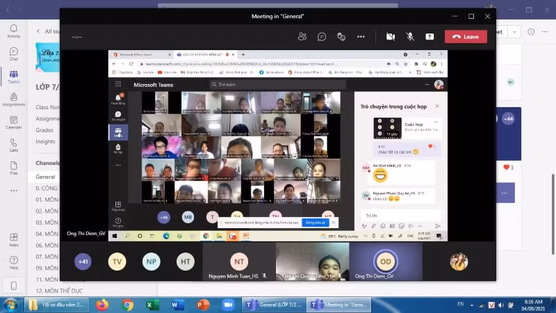 Một tiết học trực tuyến của học sinh Trường THCS Nguyễn Huệ (quận Hải Châu, TP Đà Nẵng).
