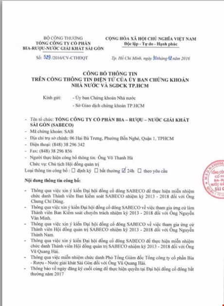 Sabeco se mien nhiem chuc Pho TGD voi ong Vu Quang Hai - Anh 1