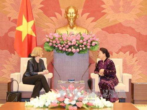 Chủ tịch Quốc hội Nguyễn Thị Kim Ngân tiếp Đại sứ New Zealand Wendy Matthews tại Việt Nam đến chào xã giao. Ảnh: TTXVN Chủ tịch Quốc hội Nguyễn Thị Kim Ngân tiếp Đại sứ New Zealand Wendy Matthews tại Việt Nam đến chào xã giao. Ảnh: TTXVN
