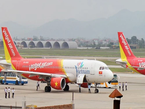 Máy bay VieJet Air tại sân bay quốc tế Nội Bài. Ảnh minh họa
