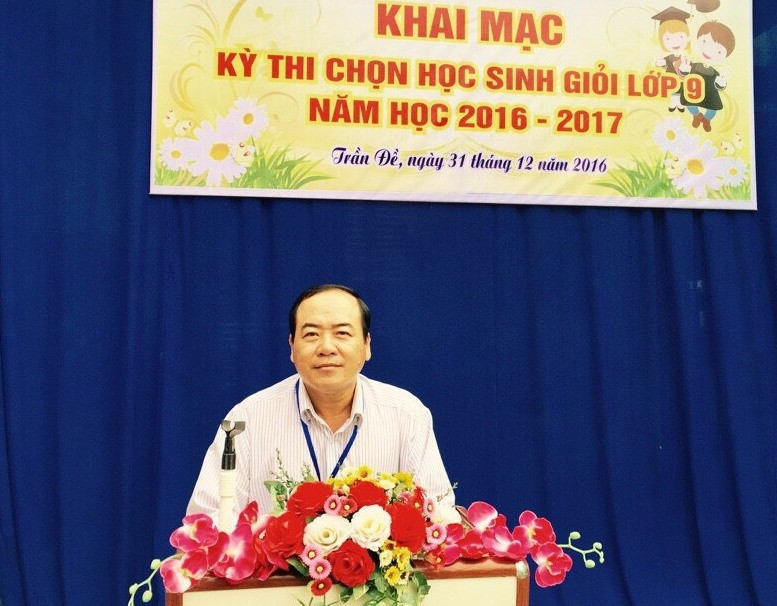 Ông Võ Minh Dẫn - Phó Trưởng phòng GD&ĐT huyện Trần Đề gởi lời động viên đến thí sinh