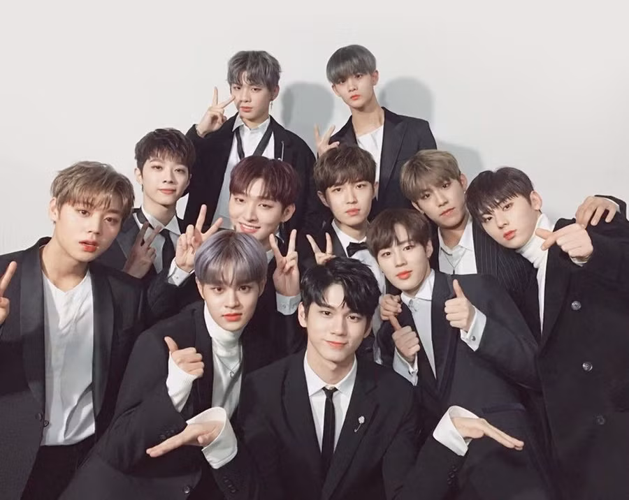 Nhóm nhạc nam Wanna One gồm 11 thành viên.