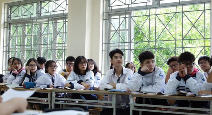 Một lớp học của Trường THPT Hoàng Cầu (Đống Đa, Hà Nội). Ảnh: NTCC Một lớp học của Trường THPT Hoàng Cầu (Đống Đa, Hà Nội). Ảnh: NTCC