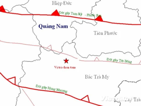 Trận động đất này xảy ra tại vị trí có tọa độ 15.370 độ vĩ Bắc, 108.112 độ kinh Đông và độ sâu chấn tiêu khoảng hơn 7 km