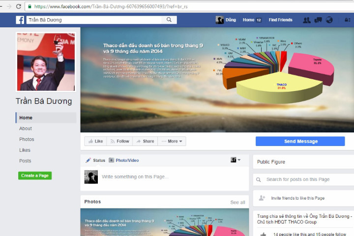 Cảnh báo việc giả mạo Facebook người nổi tiếng để trục lợi