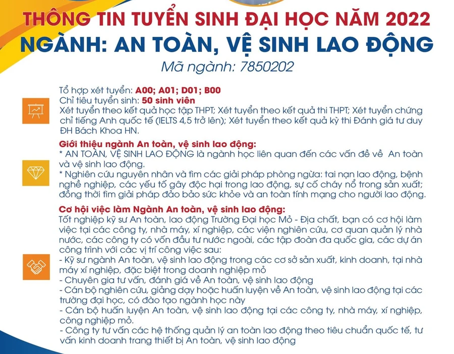 Lần đầu tiên tuyển sinh, đào tạo kỹ sư An toàn, vệ sinh lao động