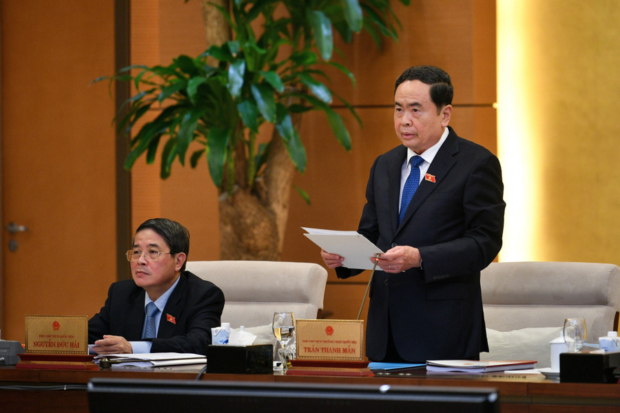 Phó Chủ tịch Thường trực Quốc hội Trần Thanh Mẫn phát biểu khai mạc phiên họp.