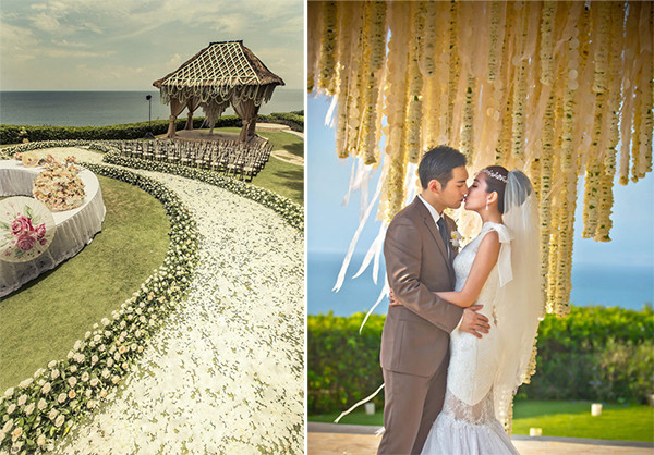 Không gian khu nghỉ dưỡng ở Bali như biến thành thiên đường trong đám cưới của Nghiêm Khoan. 5-nam-than-hoa-ngu-to-chuc-dam-cuoi-nhu-co-tich-5