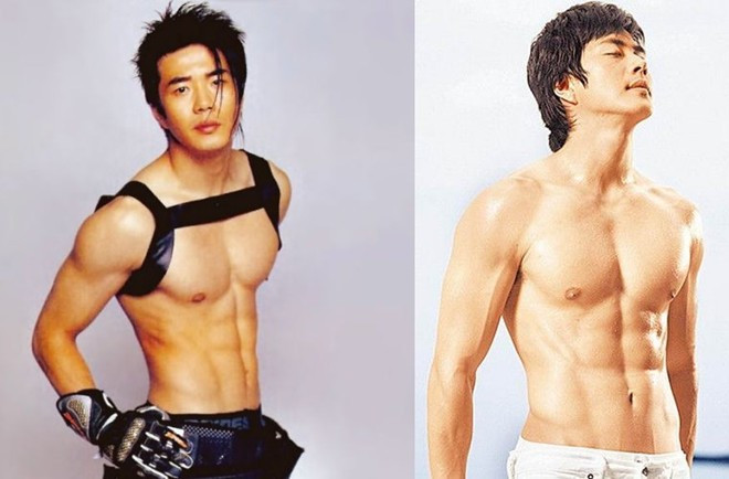 Với cơ thể này, Kwon Sang Woo có thể được fan bỏ qua cho mái tóc quá xấu và thứ thời trang "lạ" không nói nên lời. Mỹ nam châu Á khoe cơ bụng 6 múi