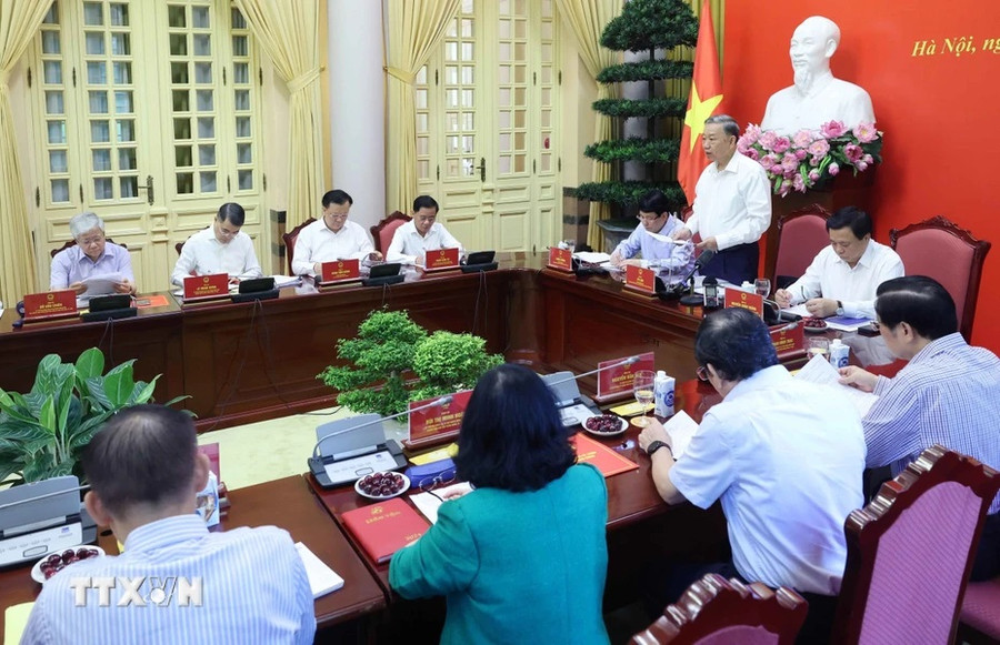 Chủ tịch nước Tô Lâm phát biểu chỉ đạo. (Ảnh: Nhan Sáng/TTXVN) Chủ tịch nước Tô Lâm phát biểu chỉ đạo. (Ảnh: Nhan Sáng/TTXVN)