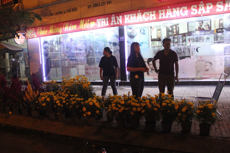 Những chậu cúc cuối cùng trong đêm cuối năm đang chờ khách