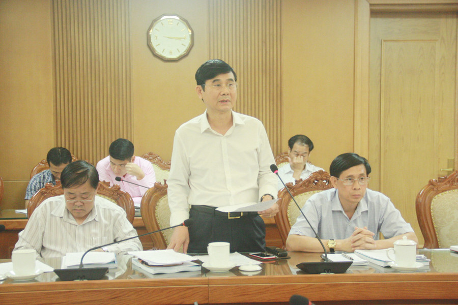 Ông Nguyễn Bạch Đằng, Phó Cục Trưởng Cục An ninh chính trị nội bộ (A83), Bộ Công an - ủy viên Ban Chỉ đạo - phát biểu tại cuộc họp