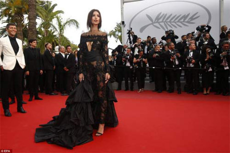 Lại một mỹ nữ khác phải xấu hổ vì váy xẻ cao tại Cannes - Ảnh 9 Lai mot my nu khac phai xau ho vi vay xe cao tai Cannes - Anh 9