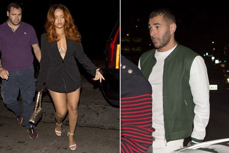 Benzema và Rihanna tại hộp đêm Hooray Henry.