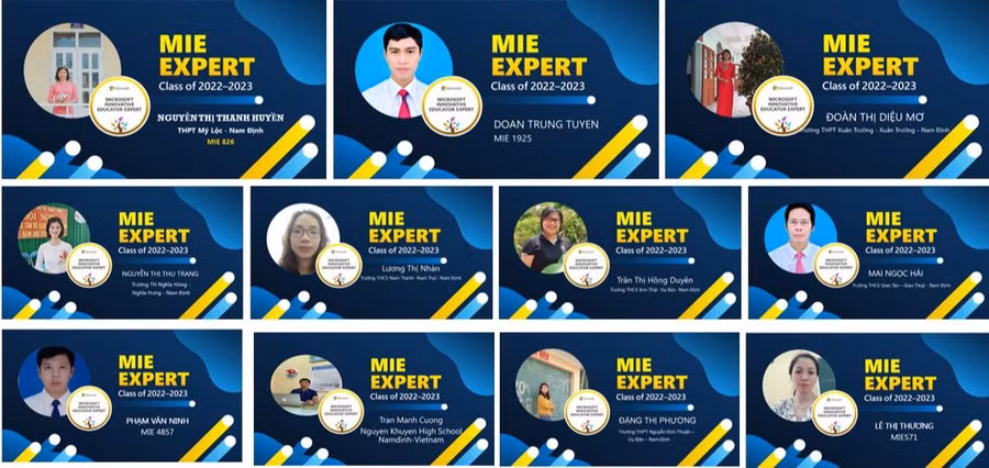 11 thầy cô của Nam Định được công nhận là Chuyên gia giáo dục sáng tạo của Microsoft toàn cầu năm học 2022 - 2023.