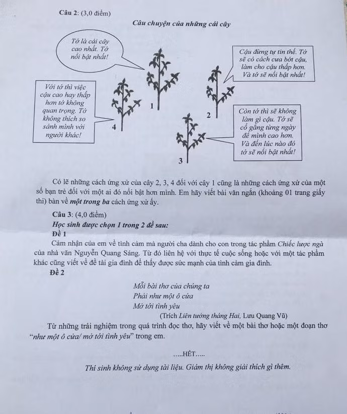 Đề Ngữ văn (trang 2)