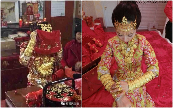 Những cô dâu vàng chỉ trực gãy cổ vì đeo quá nhiều của hồi môn trên người - Ảnh 14. Những cô dâu vàng chỉ trực gãy cổ vì đeo quá nhiều của hồi môn trên người - Ảnh 14.