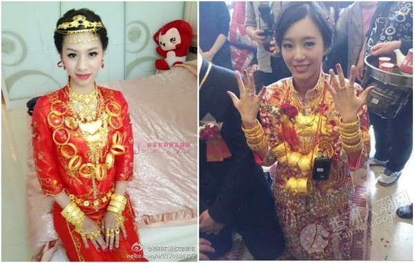 Những cô dâu vàng chỉ trực gãy cổ vì đeo quá nhiều của hồi môn trên người - Ảnh 12. Những cô dâu vàng chỉ trực gãy cổ vì đeo quá nhiều của hồi môn trên người - Ảnh 12.