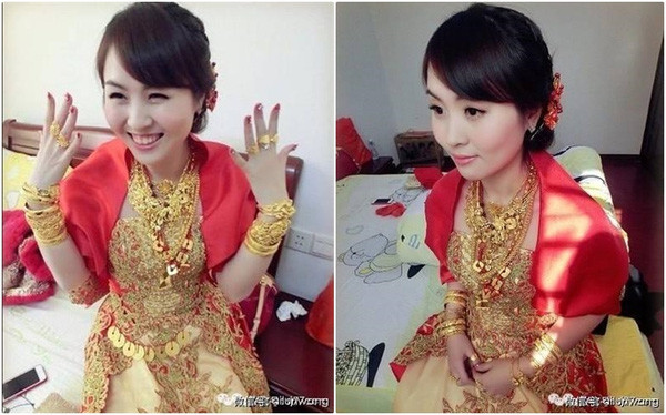 Những cô dâu vàng chỉ trực gãy cổ vì đeo quá nhiều của hồi môn trên người - Ảnh 7. Những cô dâu vàng chỉ trực gãy cổ vì đeo quá nhiều của hồi môn trên người - Ảnh 7.