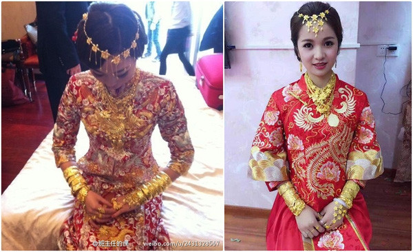 Những cô dâu vàng chỉ trực gãy cổ vì đeo quá nhiều của hồi môn trên người - Ảnh 13. Những cô dâu vàng chỉ trực gãy cổ vì đeo quá nhiều của hồi môn trên người - Ảnh 13.