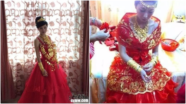 Những cô dâu vàng chỉ trực gãy cổ vì đeo quá nhiều của hồi môn trên người - Ảnh 11. Những cô dâu vàng chỉ trực gãy cổ vì đeo quá nhiều của hồi môn trên người - Ảnh 11.