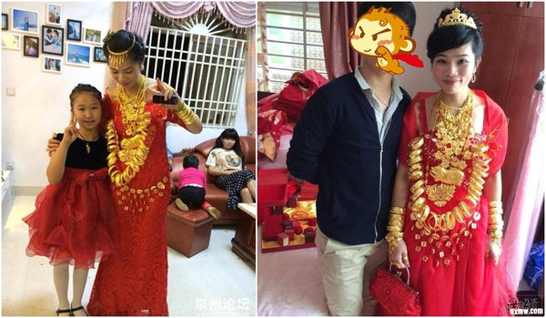 Những cô dâu vàng chỉ trực gãy cổ vì đeo quá nhiều của hồi môn trên người - Ảnh 15. Những cô dâu vàng chỉ trực gãy cổ vì đeo quá nhiều của hồi môn trên người - Ảnh 15.