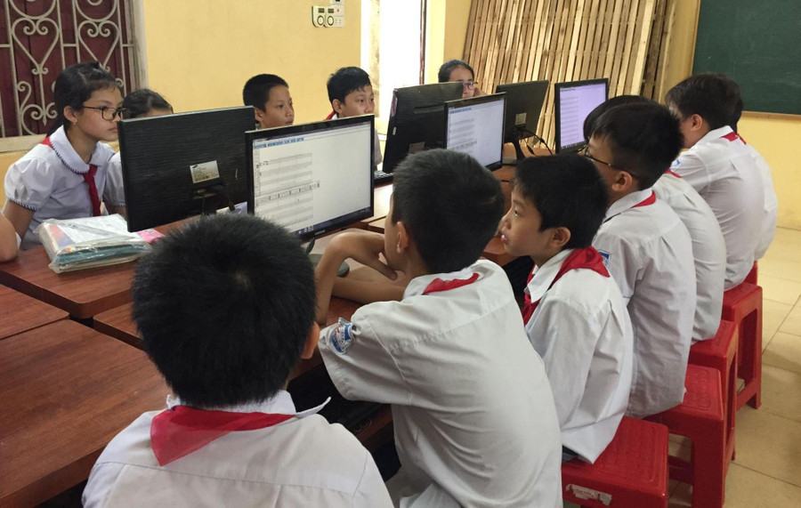 Học sinh Trường Tiểu học Trí Yên (Yên Dũng, Bắc Giang). Ảnh: Đức Trí Học sinh Trường Tiểu học Trí Yên (Yên Dũng, Bắc Giang). Ảnh: Đức Trí