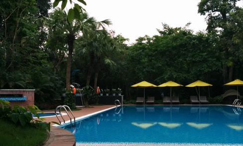 Khuôn viên tươi xanh và bể bơi tại EcoPark Khuôn viên tươi xanh và bể bơi tại EcoPark